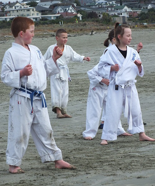 Kids on the beach | Seido Karate Timaru